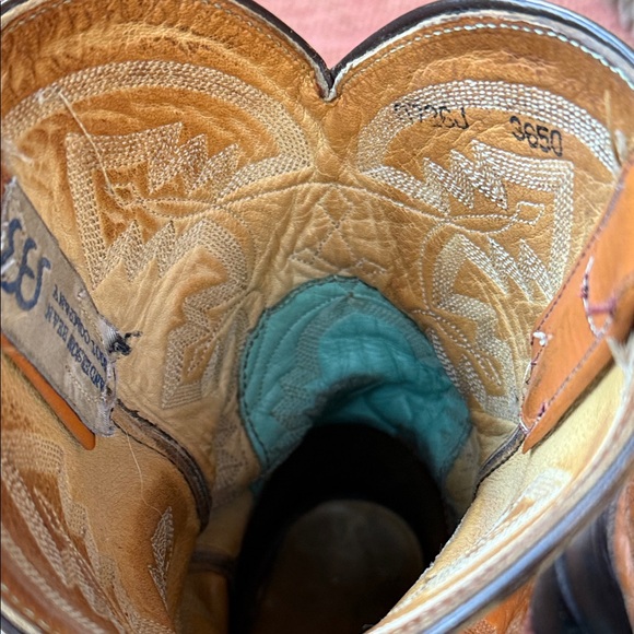 Anderson Bean Women’s Orange and Brown/Burgundy Western Boots - Picture 16 of 17